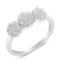 14k Gold .70ct Diamond Cluster 3-stone Motif Ring