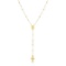 14k Tri-color Gold Lariat Rosary Necklace
