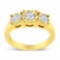 14k Gold-pl Round 1.00ct Diamond 3-stone Ring
