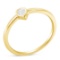 14k Gold-pl .05ct Diamond Pear Miracle Set Ring