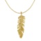 10k Gold Incredible Feather Pendant Chain