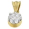 14k Gold .50ct Diamond Circle Cluster Necklace