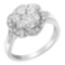 14k Gold 1.00ct Diamond Floral Cluster Ring