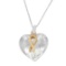 10k Two-tone Gold Ribbon & Heart Necklace