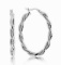 Sterling Silver Braided Diamond Cut Hoop Earrings