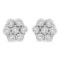 14k Gold Round .50ct Diamond Floral Earrings