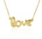 14k Gold Script Love Necklace
