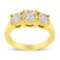 14k Gold-pl. Round 1.00ct Diamond 3-stone Ring
