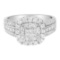 14k Gold .97ct Diamond Square Cluster Ring