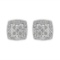 Round .25ct Diamond Square Shape Stud Earrings