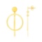 14k Gold Polished Circle & Bar Earrings