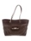 Gucci Gg Signature Punch Brown Leather Zip Tote