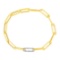 14k Gold Round .31ct Diamond Paperclip Bracelet