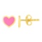 14k Gold & Enamel Pink Heart Stud Earrings