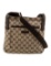 Gucci Gg Neut Canvas Gunmetal Hdw Zip Msgr Bag