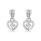 14k Gold .16ct Diamond Dangle Heart Stud Earrings