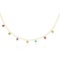 14k Gold Round Multi-stone Cable Necklace