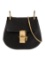 Chloe Black Leather Chain-link Crossbody Bag