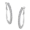 10k White Gold Round 1.00ct Diamond Hoop Earrings