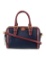Tory Burch Blue Leather Colorblock Zip Top Hdl Bag