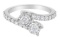 10k Wgold Round 1.00ct Diamond Bypass Ring