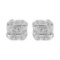Round .04ct Diamond Square Stud Earrings