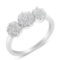 14k Gold .70ct Diamond Cluster 3-stone Ring