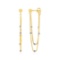 14k Two-tone Gold Hanging Chain Post Earrings
