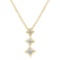 10k Gold Princess 1.22ct Diamond 3-stone Necklace