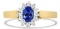 14k Gold .68ct Blue Tanzanite & Diamond Halo Ring