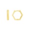 14k Gold Hexagon Huggie Hoops Earrings