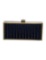 Tory Burch Blue Satin Graphic Beaded Minaudiere