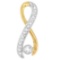 10k Two-tone Gold .20ct Diamond Ribbon Necklace