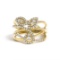 10k Gold .45ct Diamond Floral Crossover Ring