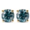14k Gold 1.00ct Blue Diamond Stud Earrings