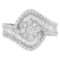 14k Gold .98ct Diamond Floral Swirl Cluster Ring