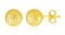 14k Gold Crystal Cut Texture Ball Earrings