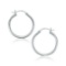 10k White Gold Polished Hoop Earrings 25mm
