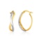 14k Two-tone Gold Twisted Polished Hoop Earrings
