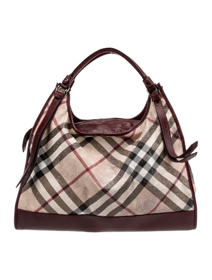 Burberry Super Nova Gunmetal Hdw Zip Closure Hobo