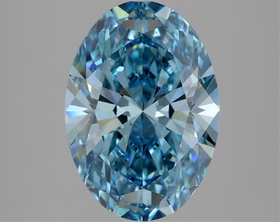 Fancy Blue Oval Cut 3.20ct Vs2 Lab Diamond