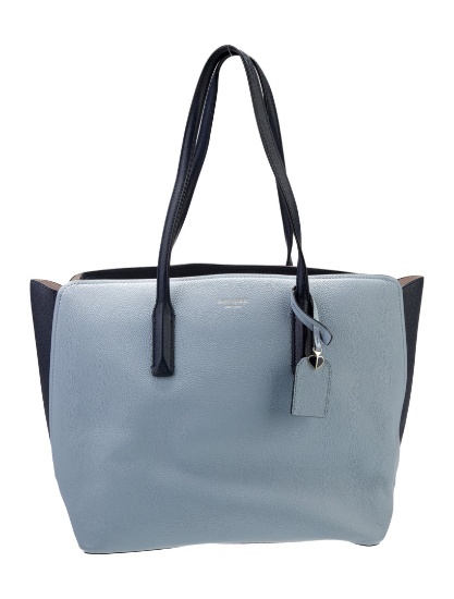 Tory Burch Blue Leather Gold-tone Zip Shldr Bag