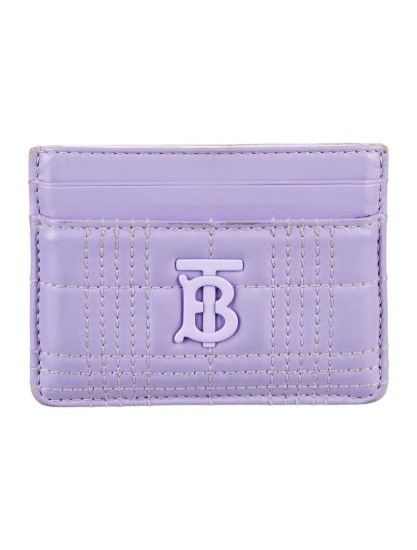 Burberry Purple Leather Monogram Tonal Hdw Wallet
