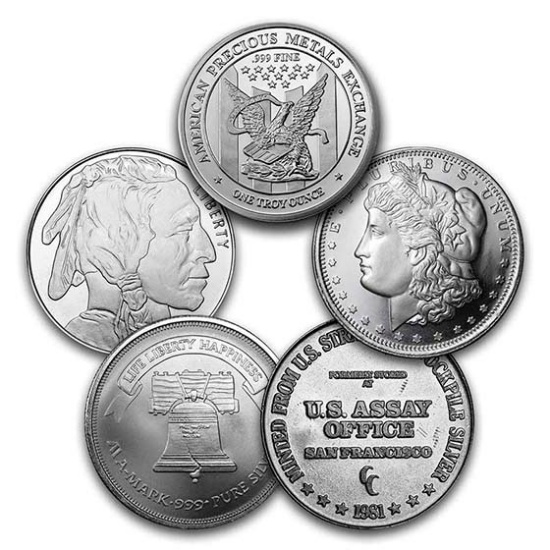 1 Oz Silver Round - Secondary Market (random)