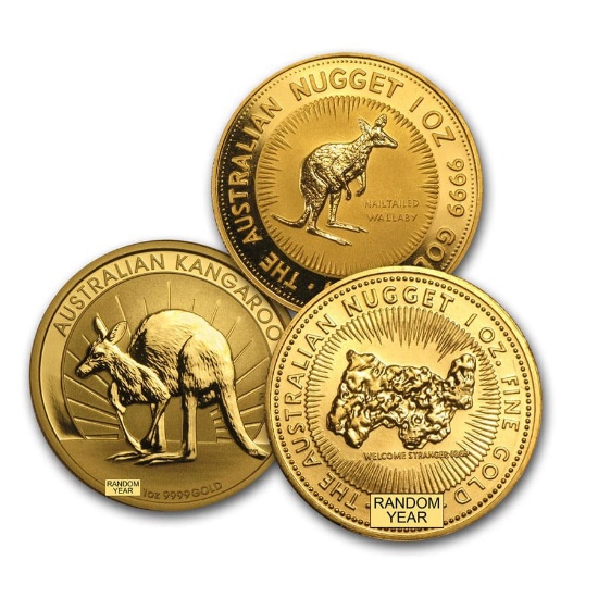 Australia 1 Oz Gold Kangaroo / Nugget Coin Bu