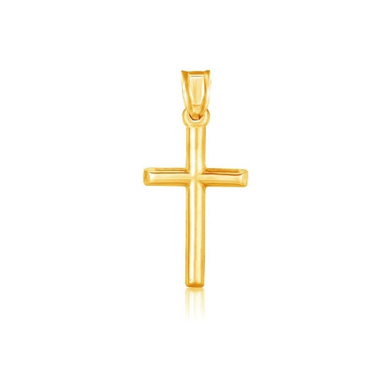 14k Gold High Polish Cross Pendant