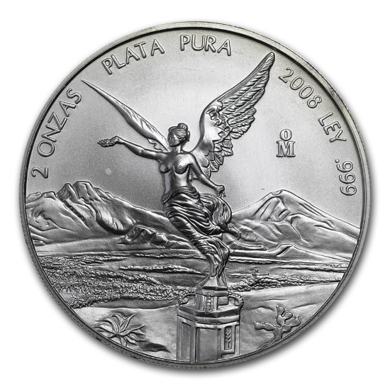 2008 Mexico 2 Oz Silver Libertad Bu