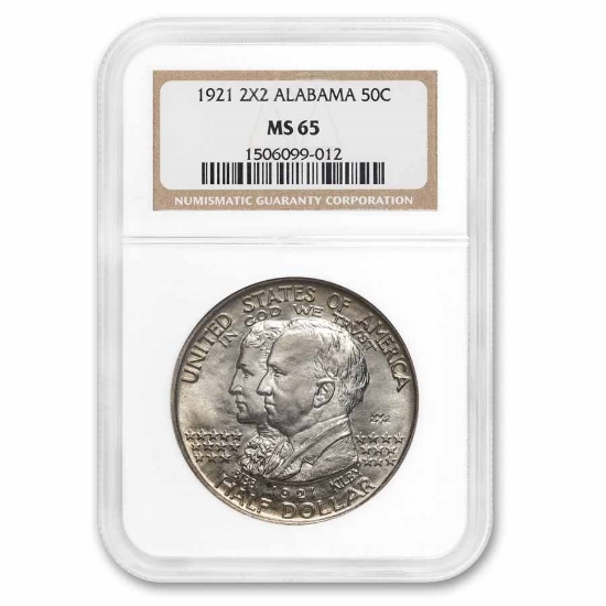 1921 2x2 Alabama Centennial Half Dollar Ms-65 Ngc