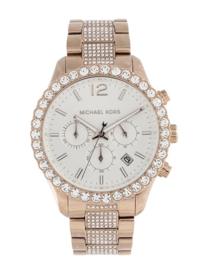 Michael Kors Layton Silver Dial Qtz Unisex 42mm