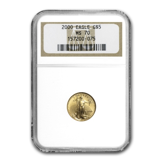 2000 1/10 Oz American Gold Eagle Ms-70 Ngc